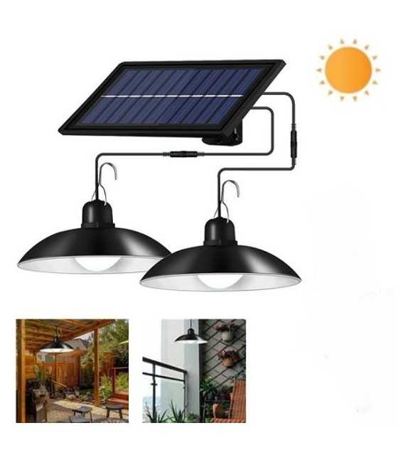 Solar Pendant Lamp Outdoor/Indoor 3M Cable Solar Powered Hanging Shed Lights With Remot