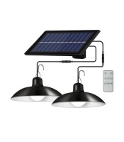 Solar Pendant Lamp Outdoor/Indoor 3M Cable Solar Powered Hanging Shed Lights With Remot