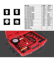 17 pc Diesel Engine Cylinder Compression Tester Tool Kit Set Automotive Compressor