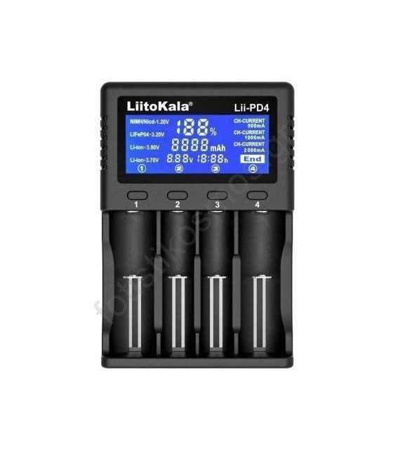 Liitokala Lii-PD4 Smart Battery Charger LCD Display 4 Slot Battery Quick Charger for 18650 26650 21700 Lithium-battery