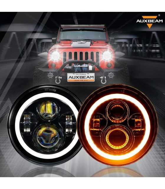 7-инчови 40W светодиодни ярки кръгли високи/къси светлини LED фарове DRL за Harley Jeep Wrangler