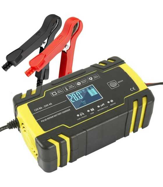 Car Battery Charger 12/24V 8A Touch Screen Pulse Repair LCD Battery Charger