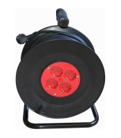 Cable reel 15m, 4-way, 3x1mm2, IP20, thermal protection,