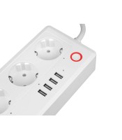 WiFi Smart Power Strip Surge Protector with 4 Smart Plugs 4 USB Ports Extension Cord