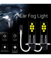 2Pcs LED Bulb 3030 12SMD 6000K White H3 Car Fog Light DRL Brake Driving Lamp