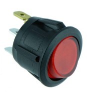 ROCKER SWITCH 3P WITH INDICATOR LIGHT ON-OFF 10A/250V RED