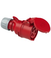 32A, 400V, Cable Mount CEE Socket, 3P+N+E, Red, IP44 -  225-6
