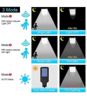 Слънчеви улични светлини Външна соларна лампа - Сензор за движение с 3 светлинни режима