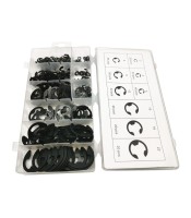 КУТИЯ ЗЕГЕРКИ 300БР Black Metal Retainer E-Clip E-ring Shaft Retaining Rings Assortment 3mm-22mm with Box