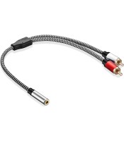 RCA to 3.5mm Female 3.5mm Female to 2RCA Male Stereo Audio Cable 3.5m