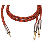 Stereo MiniJack cable for Jack cable (1 x 3.5 mm Jack - 2 x 6.35 mm Jack)
