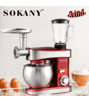 SOKANY 3 In 1 Mulitfunction Household Stand Mixer 6.5L 220-240V Kitchen Electric Blender 1200W