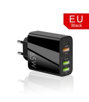 65W 5 USB Type C Fast Wall Charger PD QC3.0 Adapter For iPhone