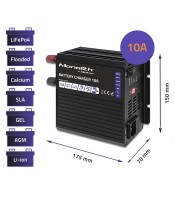 Qoltec Smart Monolith charger for LiFePO4 AGM GEL SLA batteries | 10A | 12V
