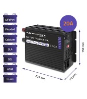 Qoltec Smart Monolith charger for LiFePO4 AGM GEL SLA batteries | 20A | 12V