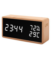 THERMOMETER HYGMOTER CLOCK LIFE Noble Bamboo