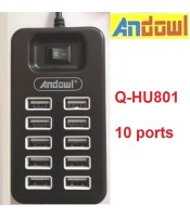 USB 2.0 Hub ΜΕ ΔΙΑΚΟΠΤΗ 10 ΘΥΡΩΝ USB-A, Q-HU801