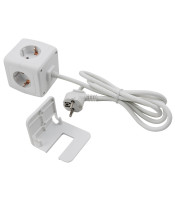 Socket Cube с 4x защитен контактен контакт + 2xUSB, 1,5m захранващ кабел