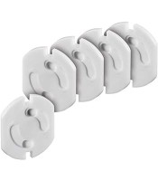 Child protection for socket, white, with automatic rotation, set of 10