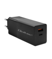 Qoltec GaN POWER PRO charger | 1xUSB type C | 1xUSB A | 100W | 5-20V | 1.5-5A | PD