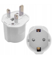 Schuko to U.K. grounded adapter plug