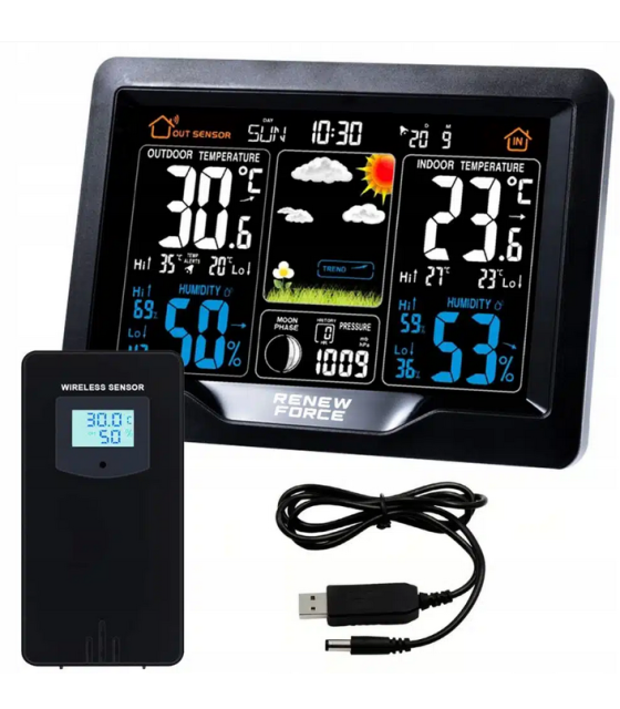 HORIZONTAL WEATHER STATION EM3383E-DCF.TX07