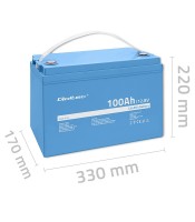 LiFePO4 lithium iron phosphate battery | 12.8V | 100Ah | 1280Wh | BMS