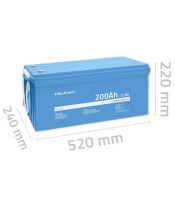 LiFePO4 lithium iron phosphate battery | 12.8V | 200Ah | 1280Wh | BMS