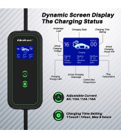 Wallbox Wifi, app, Qoltec Mobile charger for an EV electric car with 2in1 regulation Type2 | 3.5kW