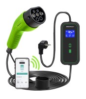 Wallbox Wifi, app, Qoltec Mobile charger for an EV electric car with 2in1 regulation Type2 | 3.5kW