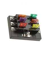 12V 24V 6 Way Blade Fuse Box with LED Indicator Fuse Block for Car Boat Marine Caravan