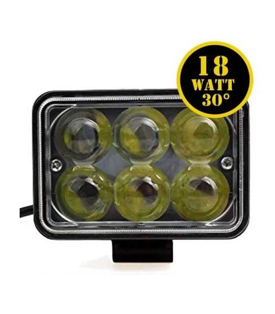 LED Working Light Rectangular 18W for 4WD - Truck - Tractor