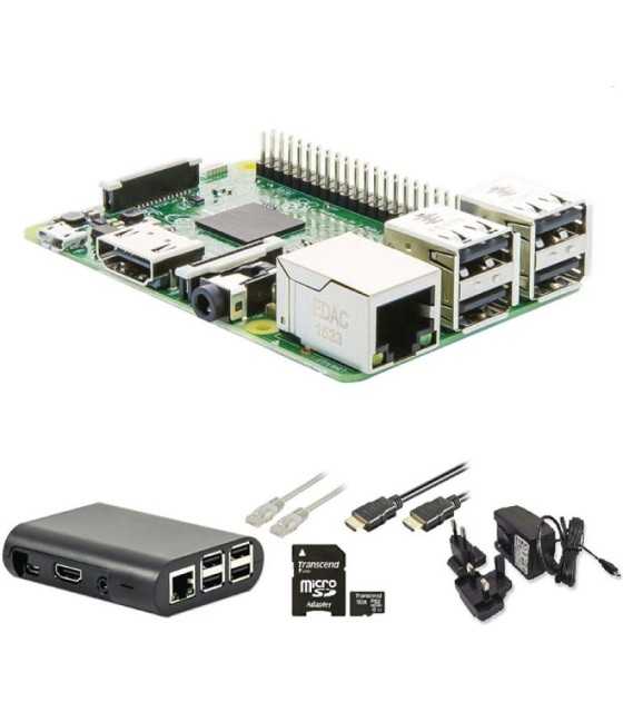 Kits Raspberry Pi 3 B+ (B Plus) Dual Clear Case 2.5A Power Supply [Latest Model]